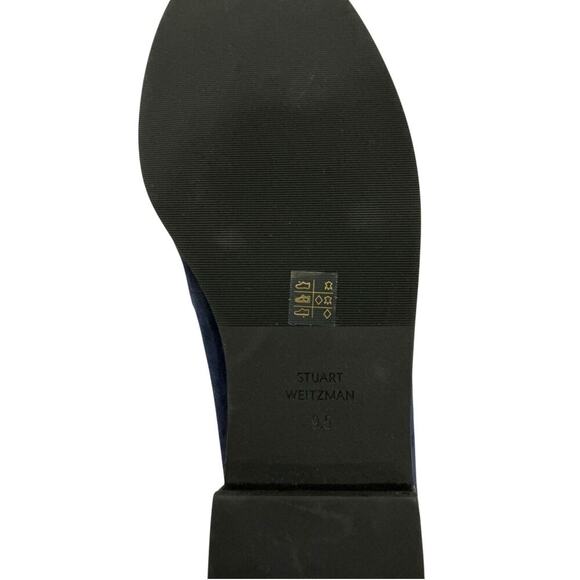 Stuart Weitzman Owen Buckle Loafers Suede Navy Blue Women’s Horsebit Size 9.5 - Picture 11 of 11